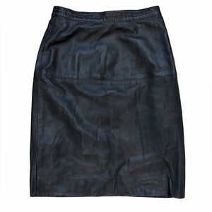 Vintage Black MAGLIA Italian Leather Skirt Size 8.